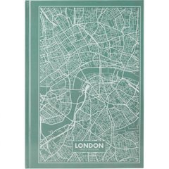 Книга-канцелярська А4 96 арк. кліт. "Maps London" бірюзова №8422-516-A/Axent