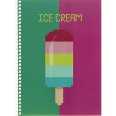 Блокнот пруж. A5 60арк. кліт. Pixel: Ice Cream пласт. обкл.№CF21213-05/CoolForSchool/(8)(64)