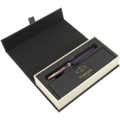 Ручка чорна "Parker Sonnet" 17 Cisele Silver Purple Matrix №88011