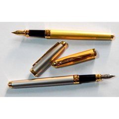Ручка чорнильна метал. "Baixin" №FP801G(-4-8) матів. золото/срібло(12)