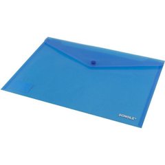 Папка-конверт "Scholz" А4 на кнопці PP синя 03500 / 03030766