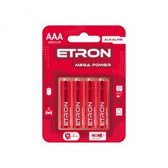 Батарейки Etron Mega Power LR-03/блістер 4шт (12)(120)