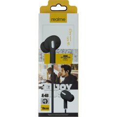 Навушники вакуумні Realme K-48 (гарнітура) black+мікрофон