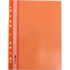 Папка-швидкозшивач Economix А4 з перфорацією рифлена прозорий верх глянець помаранчева E31510-06