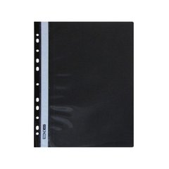 Папка-швидкозшивач Economix E31510-01 А4 з перфорацією глянсовий прозорий верх чорна