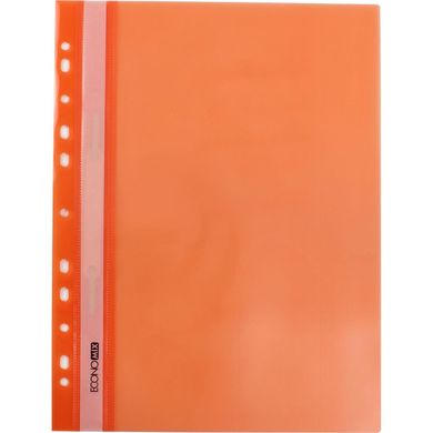 Папка-швидкозшивач Economix А4 з перфорацією рифлена прозорий верх глянець помаранчева E31510-06