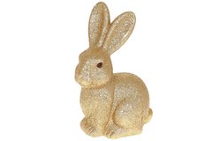 Фігурка декор. пласт. "Пасхальний кролик" 21,5см,з глітером,золото 113-058/Bonadi