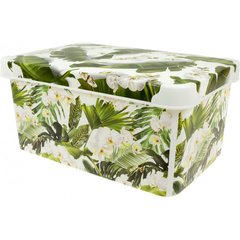Коробка-бокс "Qutu Style Box" Botanic з кришкою 10л №08437