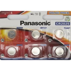 Батарейка Panasonic CR2025/6bl lithium(6)(60)