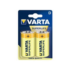 Батарейки Varta Superlife R-20 / блістер 2 шт (12) (60)