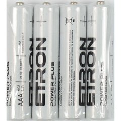 Батарейки Etron Power Plus zinc carbon AAA-C4 R-03/плівка 4шт (15)(300)