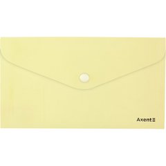 Папка-конверт "Axent" №1414-08 Pastelini на кнопці DL жовта(12)