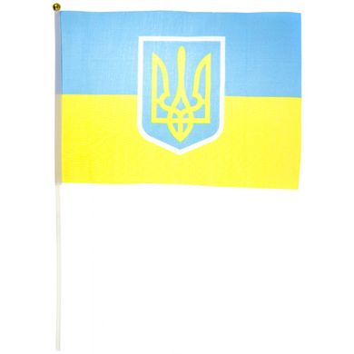 Прапорець України з тризубом 20х30см(12)(2400)