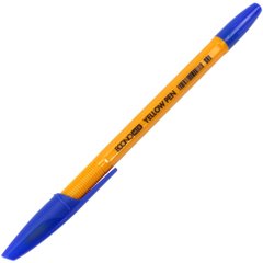 Ручка кулькова "Economix" E10187-02 Yellow Pen 0,5 мм синя, корпус жовтий