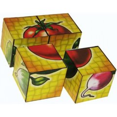 Кубики картонні "Овочі", 4 кубики, "Технокомп" 1349