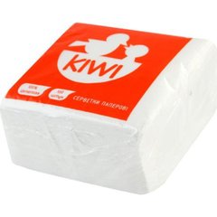 Серветки столові Kiwi 100 шт. білі Еко 0026 (40)