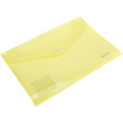 Папка-конверт "Axent" №1522-08-А A5 Pastelini на кнопці, жовта(12)