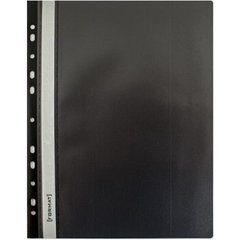 Папка-швидкозшивач Format F38503-01 А4 з перфорацією рифлена прозорий верх чорна