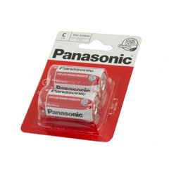 Батарейки Panasonic zinc carbon R-14/блістер 2шт (12)(60)