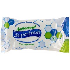 Серветки вологі Super Fresh Антибактеріальні 15шт(120) №0497