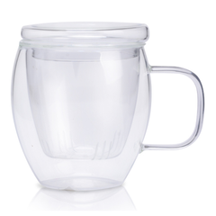 Чашка-заварник скло 300мл "Фінестра" зі скляним ситом №201-17/S&T/(12)(48)