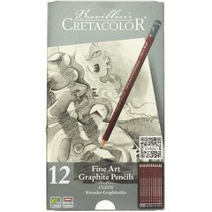 Набір олівців графітних "Cleos" №90516052/0521 Cretacolor 2H-9B (12шт) в метал. коробці(6)