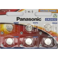 Батарейка Panasonic CR2032/6bl lithium(6)(60)