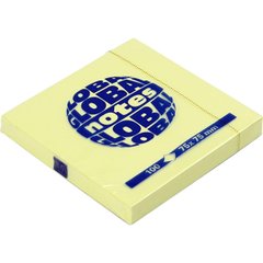 Етикетки самоклеючі Global Notes 75х75х100 12 листів/упаковка yellow GN 3654-01