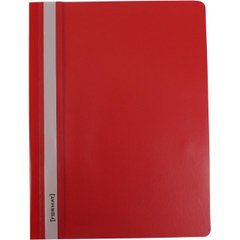 Папка-швидкозшивач Format F38503-03 А4 з перфорацією рифлена прозорий верх червона