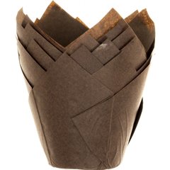 Форма для кекса паперова "Тюльпан" d5см h7,5см коричнева