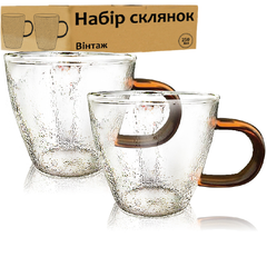 Набір чашок скло (4шт) 250мл "Вінтаж" №203-1/S&T/(24)