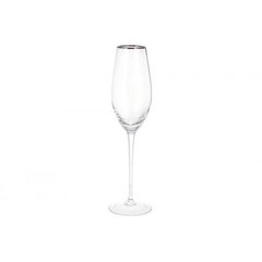 Келих скло "Monica" 230мл (шампанське) з срібним кантом №579-217/Bonadi/(4)(24)