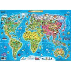 Карта "Світу" дитяча A2 3762/Ранок