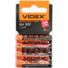 Батарейки Videx R-03/мініблістер 4шт (15)(360)