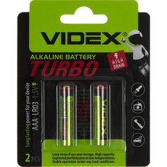 Батарейки Videx Turbo LR-03/блістер 2шт (10)(180)