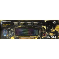 Набір ігровий Defender Target MKP-350/52350 клавіатура+мишка+килимок+навушники