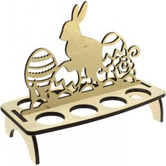 Підставка для 8 яєць "Кролик та писанки" 20х13х20см фанера