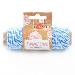 Шнур декоративний двоколірний "Santi" біло-блакитний 27 м №741599