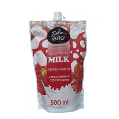 Крем-мило рідке "Dolce Vero" (запаска) Strawberry milk 500мл(16)