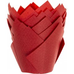 Форма для кекса паперова "Тюльпан" d5см h7,5см червона