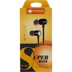 Навушники вакуумні Deepbass D-156 (гарнітура) black+мікрофон №0716