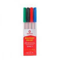 Набір ручок кульк."Optima" №O15735 Hype T 1мм 4кольор. (чорна,синя,зелена,червона) (1)(144)