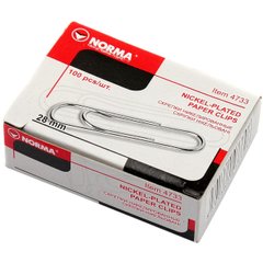 Скріпки "Norma" №4733/04100990 28мм (100шт) прямі(10)