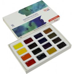 Набір акварельних фарб 16 кольорів кювету, картон, Rosa Studio 340204