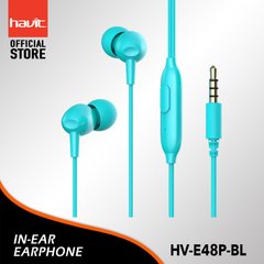 Навушники вакуумні Havit HV-E48P blue+мікрофон